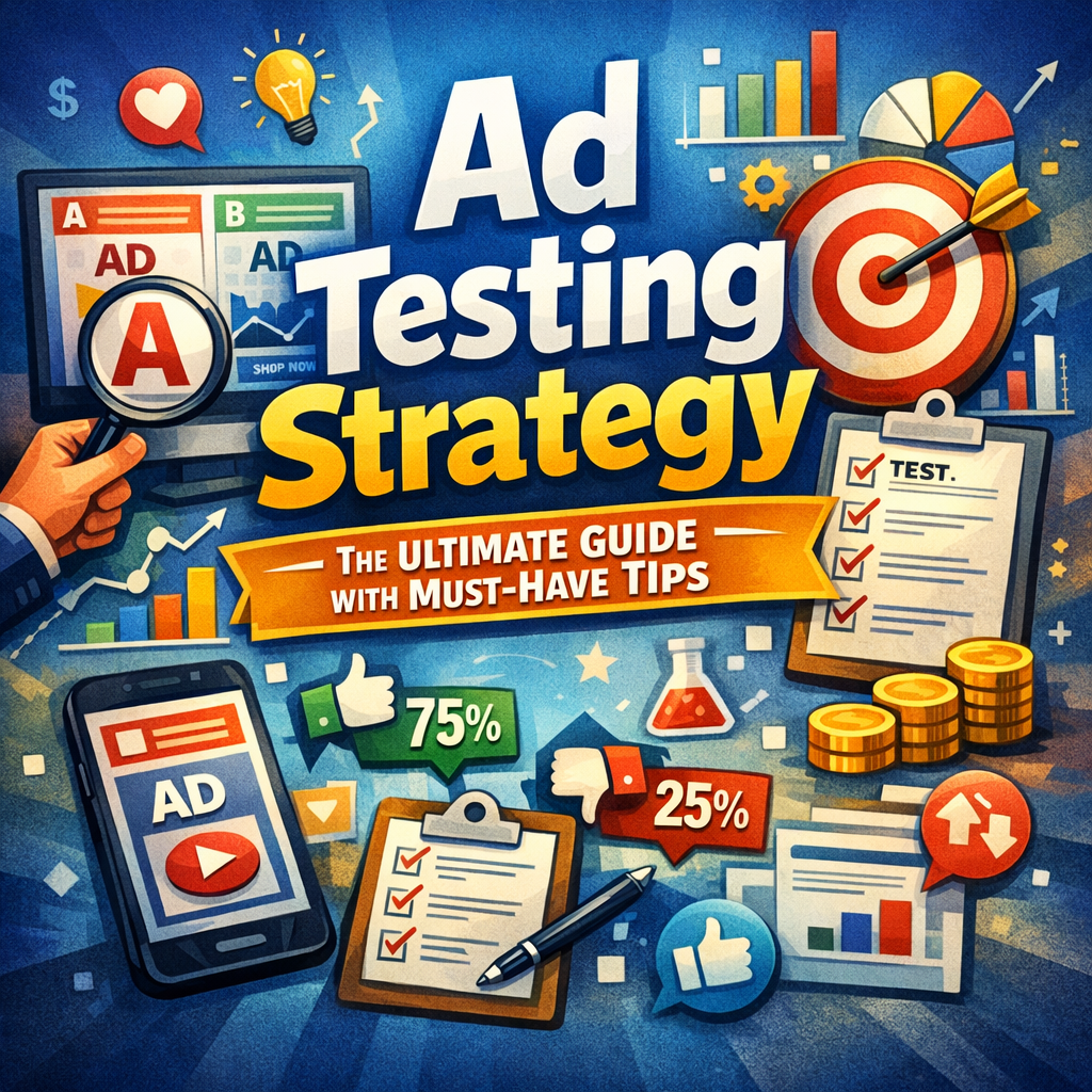 Illustration of Ad Testing Strategy: The Ultimate Guide with Must-Have Tips