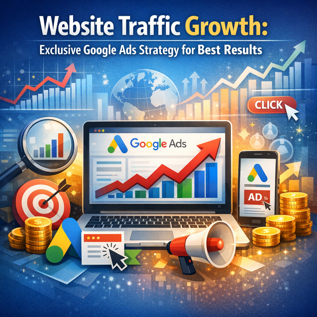 Illustration of Website Traffic Growth: Exclusive Google Ads Strategy for Best Results